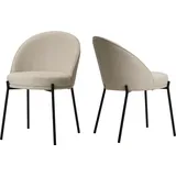 LeGer Home by Lena Gercke Esszimmerstuhl "Isalie", beige (creme), B:52cm H:81cm T:60cm, Polyester, LEGER HOME BY LENA GERCKE, Stühle, Esszimmerstuhl, mit pflegeleichtem Webstoff, Metallgestell, Sitztiefe 47 cm