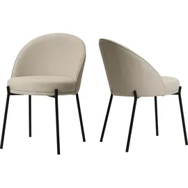 LeGer Home by Lena Gercke Esszimmerstuhl "Isalie", beige (creme), B:52cm H:81cm T:60cm, Polyester, LEGER HOME BY LENA GERCKE, Stühle, Esszimmerstuhl, mit pflegeleichtem Webstoff, Metallgestell, Sitztiefe 47 cm