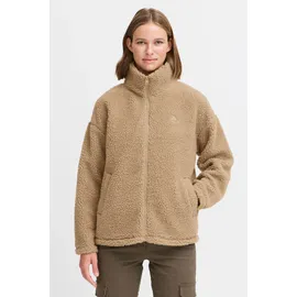 Oxmo OXTovine Damen Teddy-Jacke Übergangsjacke Jacke mit Stehkragen Eingrifftaschen Reißverschluss Loose fit - XS