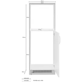 kochstation Kühlumbauschrank KS-Colmar 60 x 60 x 165 cm Grau