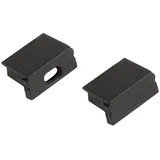 tktrading24 A15 LED Aluprofil Schwarz mit Abdeckung - Premium LED-Profil - 2x Endkappen