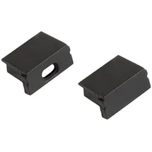 tktrading24 A15 LED Aluprofil Schwarz mit Abdeckung - Premium LED-Profil - 2x Endkappen