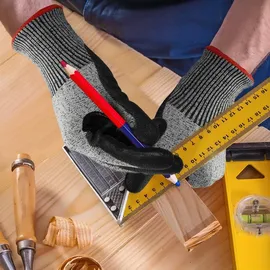 Tacklife Mustbau Schnittschutz Handschuhe Level 3 Schutz für Küche, Garten & Baustelle, Größe XL,6 Paar
