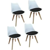 Hti-Living HTI-Living, Esszimmerstuhl 4er Set Atlanta Weiß/Schwarz