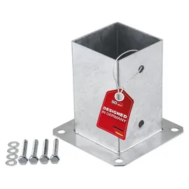 SOTech Bodenanker zum Aufschrauben 90 x 152 mm Silber/Stahl