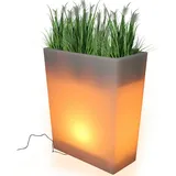 Arnusa Pflanzkübel LED Blumenkübel beleuchtet Farbwechsel RGB 70x59 cm groß PL403S, Akku Modus kabellos und Netzbetrieb Blumentopf modern weiß