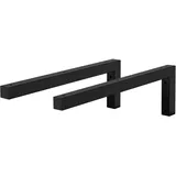 ML-Design 2er Set Wandkonsole Winkel L-Form für Waschtisch, 450x150 mm Schwarz Stahl, Design Waschtischhalterung, Wandhalterung für Waschtischplatte Waschbecken, Konsolenträger Regalträger Regalhalter