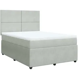 vidaXL Boxspringbett 140 x 200 cm Hellgrau