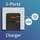 Qoltec GaN POWER PRO Ladegerät 1xusb-c 1xUSB 100W 5-20V 1,5-5a PD Laptop Smartphone Schwarz