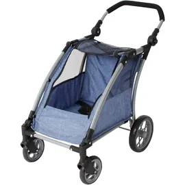 Bayer Chic 2000 Puppen-Zwillingsbuggy Puppen-Trailer Roadster blau