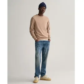 GANT Superfine Lambswool Pullover - Dark Sand Melange - XL