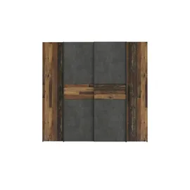 Forte Drehtürenschrank Kalixtus 200,1 x 190,5 x 61,6 cm Grau