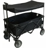 KYNAST Bollerwagen mit Dach schwarz bis 80 kg klappbar Transport Wagen faltbar