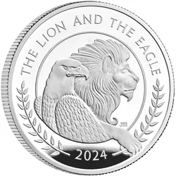 Großbritannien 2024: Silbermünzen-Set "Lion & Eagle /Löwe & Adler" - PP