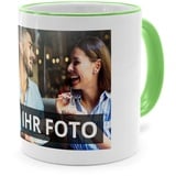 printplanet® - Tasse mit Foto Bedrucken Lassen - Fototasse Personalisieren - Kaffeebecher zum selbst gestalten - 325 ml - Farbe Grün