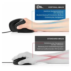 CSL Ergonomische Maus schwarz