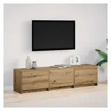 vidaXL Kunsthandwerk Eiche Fernsehschrank mit LED 165 x 34 x 40 cm Braun Holz