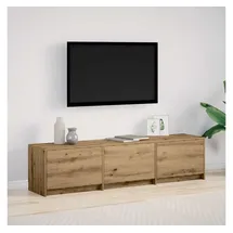 vidaXL Kunsthandwerk Eiche Fernsehschrank mit LED 165 x 34 x 40 cm Braun Holz