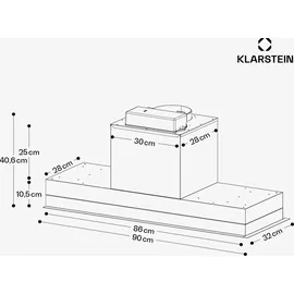 Klarstein Wandhaube 60 cm Weiß