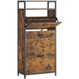 VASAGLE Schuhregal 30 x 130 x 60 cm vintage braun