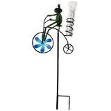 Frosch-Regenmesser, Tier-Wassermesser für den Garten - Gartendeko Frösche auf Fahrrad Windskulpturen Wettermesser | Regenmesser für Gärten, Höfe, Zäune, Rasen, Terrassen