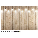 Navaris Magnettafel Memoboard Lamps, 60 x 40 cm braun