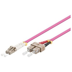 VARIA LWL-Kabel, 0.5 m, Duplex OM4 (Multimode, 50/125) LC/SC Glasfaserkabel, SC Duplex, (50,00 cm) lila