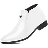 BIBOKAOKE Cowboy Stiefel Männer spitzes Retro Business Stiefeletten Herren Lederschuhe rutschfeste Reißverschluss Herrenstiefel - 44 EU