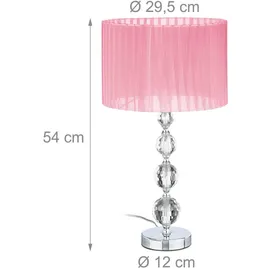 Relaxdays Tischlampe Kristall Rosa