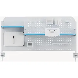 [en.casa] Schreibtisch-Organizer Sauda 114x68 cm Weiß/Blau
