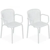 Konsimo® Gartenstuhl, Weiß, Kunststoff, 2-Sitzer, 57.5x82.5x53 cm, Gartenmöbel, Gartenstühle,