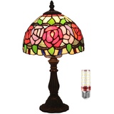 Uziqueif Tiffany Style Tischlampe, 8 Zoll Tiffany Lampe, Vintage Buntglas Lampen, Tischlampen Für Wohnzimmer Schlafzimmer Nachttischlampe Büro