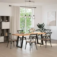 VidaXL Esstisch Hellbraun 220x80x74 cm Massivholz Eiche Rechteckig