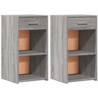 VidaXL Nachttische 2 Stk Grau Sonoma 35x34x65 cm Holzwerkstoff