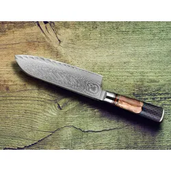 Muxel Das Premium Santoku Messer der Spitzenklasse – Damastmesser mit 67 Schichten – Mit exklusiven Farbholzgriff