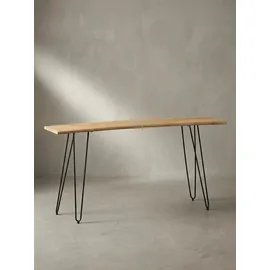 KADIMA DESIGN Schreibtisch / Massivholz/Metall, 150x36x75 cm Baumkante, Haarnadelbeine