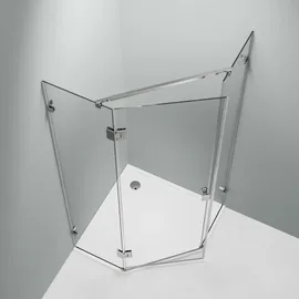 Bernstein Duschkabine Bernstein EX415 Fünfeckdusche Nano Echtglas 90x90x195cm inkl. Duschtasse