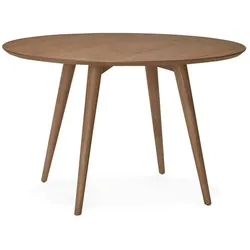 Kadima Design Esstisch Rund Walnuss Furnier | 120 cm Durchmesser | Warme Holzoptik | Zeitloses Design | Braun