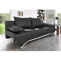 Jockenhöfer Schlafcouch Kunstleder 2-Sitzer Schwarz