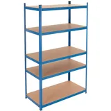 ECD Germany Werkstattregal 200x100x50 cm Blau aus Metall Belastbar bis 875 kg