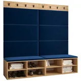 ABIKS MÖBEL Garderoben-Set MIRO Set 7, Garderobe mit gepolsterten Paneelen, Modern Design blau