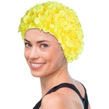 Nupaque Blumen-Badekappe - Modische -Blumen-Badekappe für Damen | Bequeme elastische Badekappen mit Langen Haaren für Damen, Erwachsene und Kinder