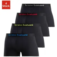 bruno banani Boxer, (Packung, 4 St.), mit farbigen Marken-Schriftzug am Bündchen Bruno Banani schwarz