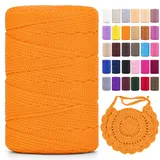 Polyester Makramee Garn 3mm x 225m, 100% Polypropylene Yarn für Häkeln und Makramee Deko (Gold, 1 Pcs)