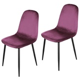 Hti-Living HTI-Living, Stühle, Esszimmerstuhl Samt 2er Set Savannah Pink