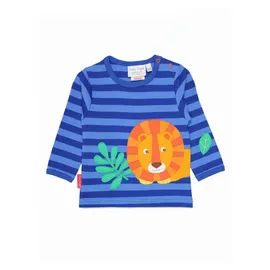 Toby Tiger Langarmshirt mit Löwen Applikation in blau | Gr.: 86