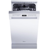 Midea SF 5.45NW10C Geschirrspüler 45cm Freistehend & Unterbaufähig, 10 Maßgedecke, 7 Programme, Spülmaschine 45 cm mit WIFI, 44 db, Startverzögerung, Automatische Türöffnung, 63 kWh/100 Zyklen, Weiß