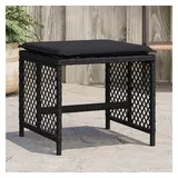 vidaXL Gartenhocker mit Kissen 41 x 41 x 36 cm schwarz 4 St.