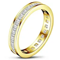 ROUGEMONT Verlobungsring Funkelnder Memoire Ring Verlobungsring Schmuckgeschenk 925 Silber, Echtschmuck rosa 7