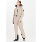 Skianzug WHISTLER "Courtney", Damen, Gr. 46, beige, 94% Polyester, 6% Elasthan, unifarben, Sportanzüge Skianzug, mit wind- und wasserdichtem Funktionsmaterial